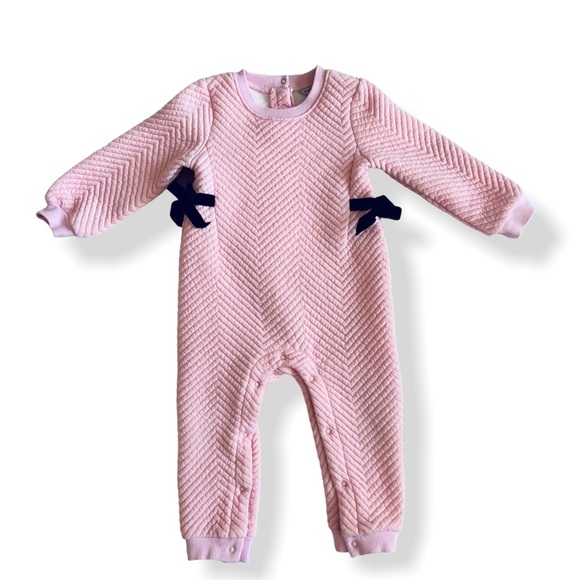 Habitual Girl Quilted Romper with Velvet Bows | 18M - Picture 2 of 6